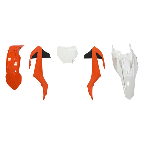 KTM 65 SX 2019-2023 Rtech Orange White Plastics Kit Inc Fenders & Shrouds