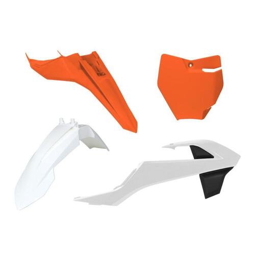 KTM 65 SX 2016-2023 Rtech Orange White Plastics Kit Inc Fenders & Shrouds