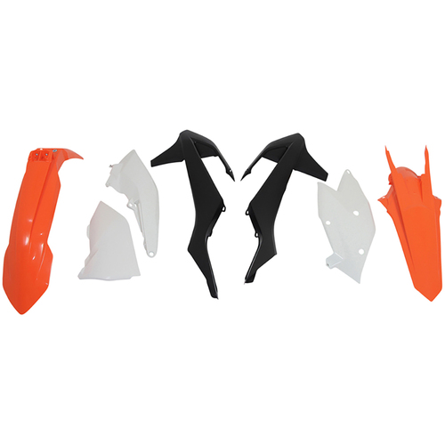 KTM 250 XC-W TPI 2019 Rtech Orange Black White Plastics Kit EXCl Headlight Surround