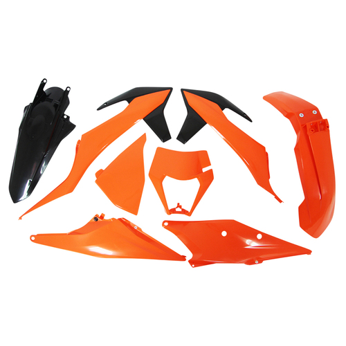 KTM 350 EXC-F 2022-2023 Rtech Orange Black Plastics Kit Incl Headlight Surround