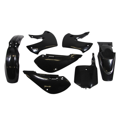 Kawasaki KX65 2001-2019 Rtech Black Plastics Kit Inc Fenders & Shrouds
