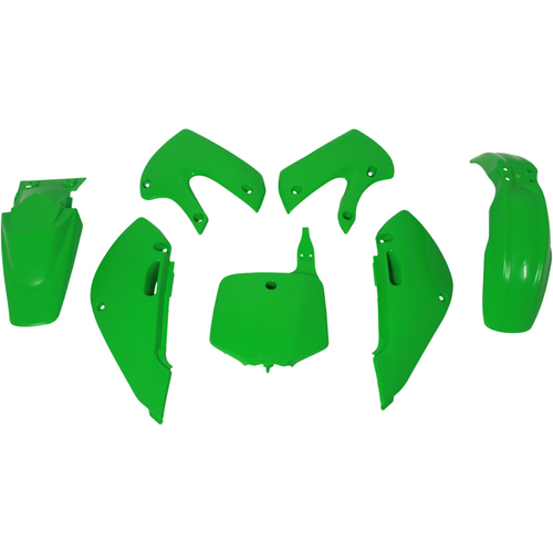 Kawasaki KX65 2001-2024 Rtech Plastics Kit Green Inc Fenders & Shrouds