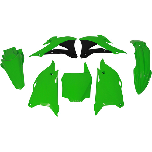 Kawasaki KX85 2014-2021 Rtech Plastics Kit Green Inc Fenders & Shrouds