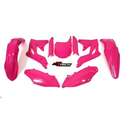 Kawasaki KX250F 2016 Rtech Neon Pink Plastics Kit Inc Fenders & Shrouds