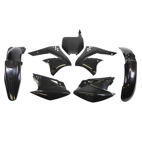 Kawasaki KX250F 2006-2008 Rtech Black Plastics Kit Inc Fenders & Shrouds
