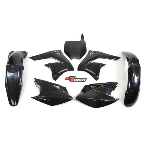 Kawasaki KX250F 2007 Rtech Black Plastics Kit Inc Fenders & Shrouds