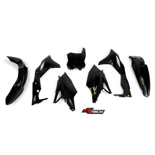 Kawasaki KX250F 2017 Rtech Black Plastics Kit Inc Fenders & Shrouds