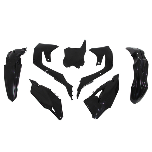 Kawasaki KX450F 2016-2023 Rtech Black Plastics Kit Inc Fenders & Shrouds