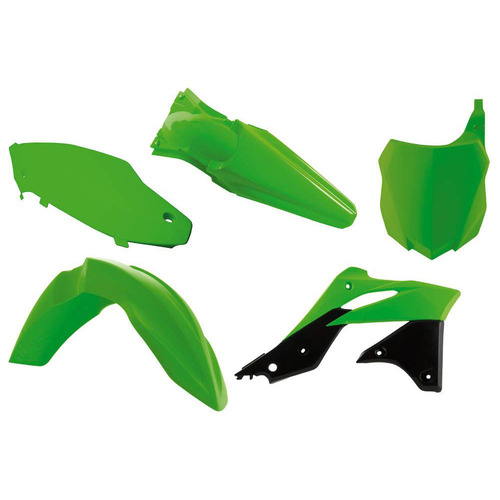 Kawasaki KX250F 2013-2015 Rtech Green Plastics Kit Inc Fenders & Shrouds