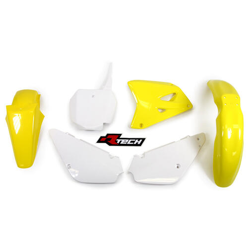 For Suzuki RM85 2011-2024 Rtech Yellow White OEM Plastics Kit