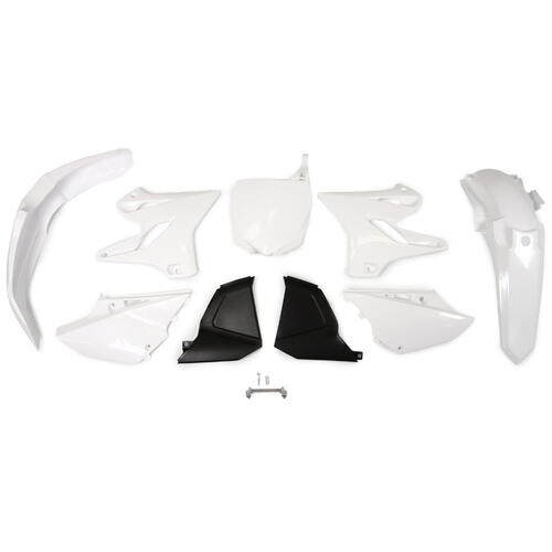 Yamaha YZ250 2011 White Rtech Restyle Plastics Kit Inc Fenders & Shrouds