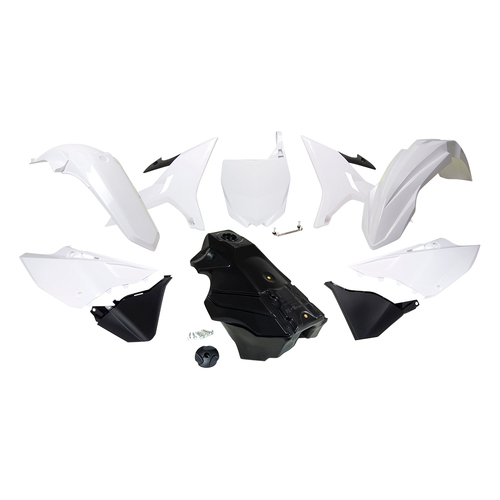 Yamaha YZ250X 2021-2022 Rtech White Revolution Plastics Kit Inc Fenders & Shrouds