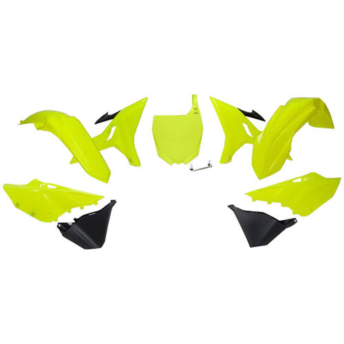 Yamaha YZ250 2002-2021 Rtech Revolution Neon Yellow Full Plastics Kit No Tank