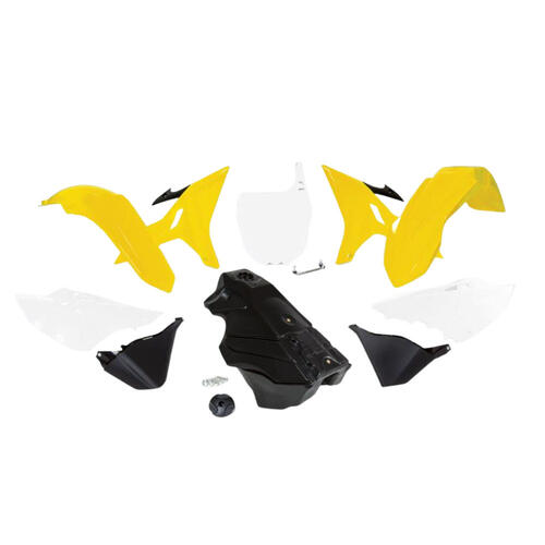 Yamaha YZ125 2002-2021 Rtech Revolution Yellow/Black Full Plastics Kit