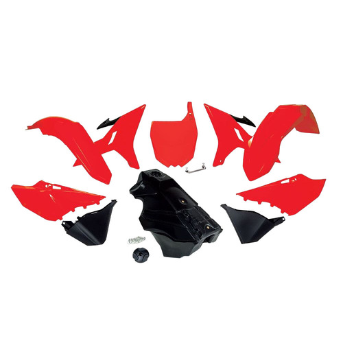 Yamaha YZ125 2002-2022 Rtech Red Revolution Plastics Kit Inc Fenders & Shrouds