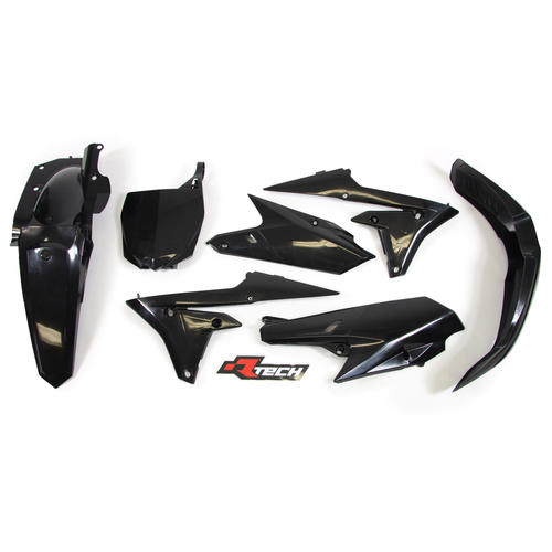 Yamaha YZ250F 2014-2018 Rtech Black Plastics Kit Inc Fenders & Shrouds