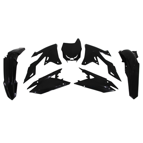 Yamaha YZ250FX 2021-2024 Rtech Black Plastics Kit Inc Fenders & Shrouds