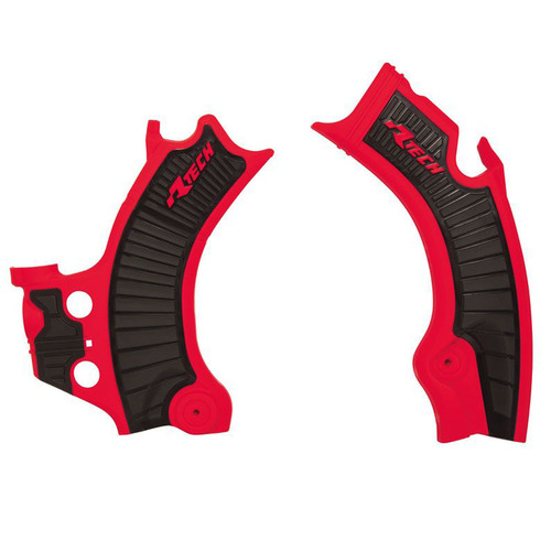 Honda CRF450RX 2021 Rtech Frame Guards Black Red Plastic