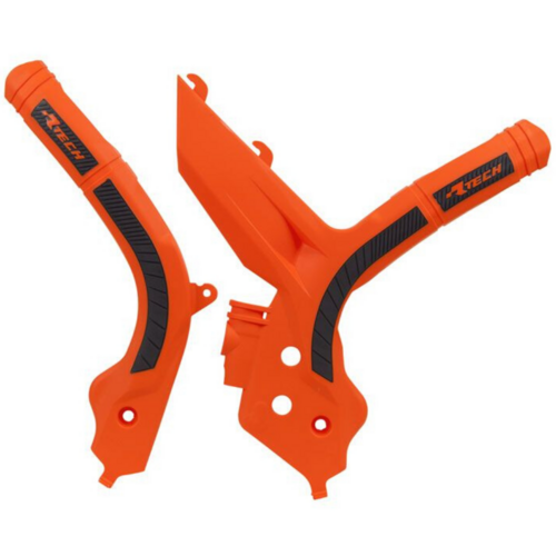 KTM 450 SX-F 2019-2021 Rtech Frame Guard Orange/Black Plastic
