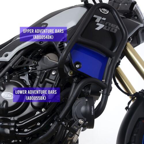 Yamaha XTZ690 Tenere 700 2019-2021 R&G Racing Adventure Crash Bars Upper Black