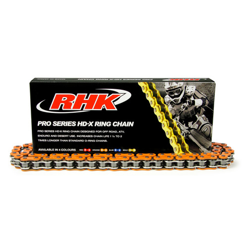 RHK 520 HEAVY DUTY PRO SERIES X-RING MOTORCYCLE CHAIN - ORANGE