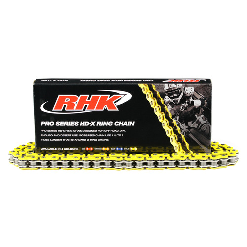 RHK 520 HEAVY DUTY PRO SERIES X-RING MOTORCYCLE CHAIN - YELLOW