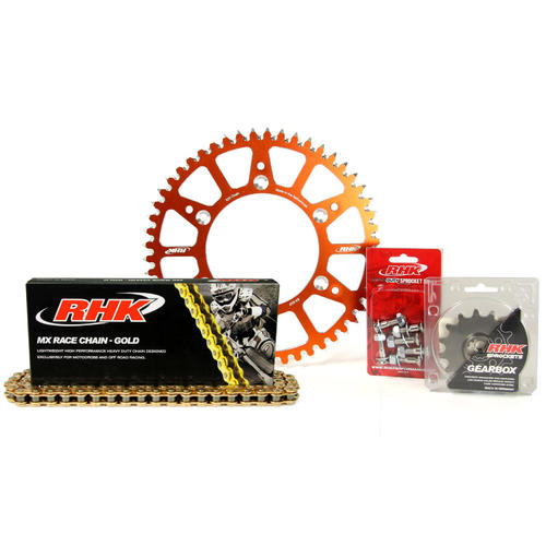 KTM 450 SX-F 2003-2020 15T/50T RHK MX Chain & Orange Alloy Sprocket Kit 