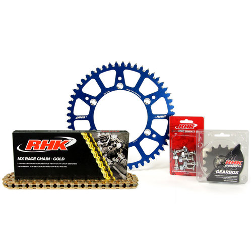 Husqvarna FE501 2014-2020 14T/51T RHK MX Chain & Blue Alloy Sprocket Kit 
