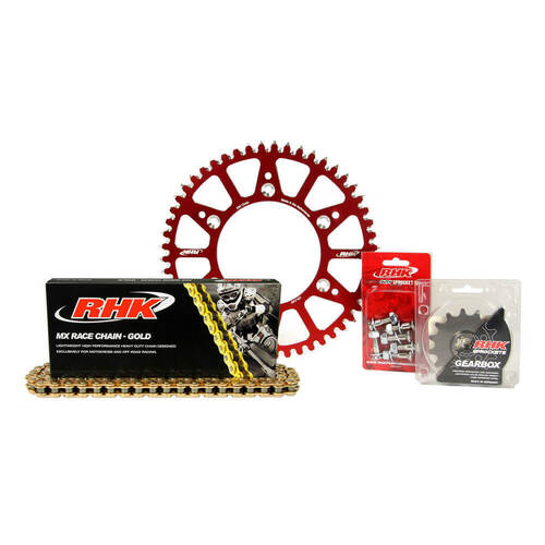 KTM 450 XC-F 2021-2024 RHK 13/51 Gold MX Chain & Red Alloy Sprocket Kit