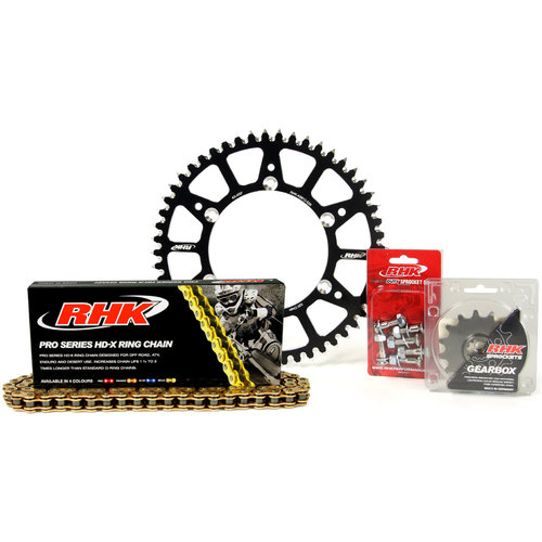 Kawasaki KX250F 2006-2020 14T/48T RHK X-Ring Chain & Black Alloy Sprocket Kit 