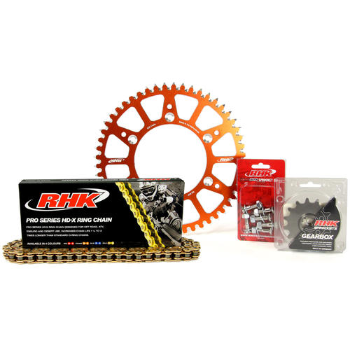KTM 450 SX-F 2003-2020 15T/49T RHK X-Ring Chain & Orange Alloy Sprocket Kit 