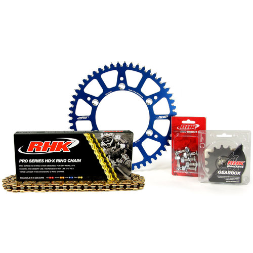 Husqvarna TE300 2014-2020 14T/49T RHK X-Ring Chain & Blue Alloy Sprocket Kit 