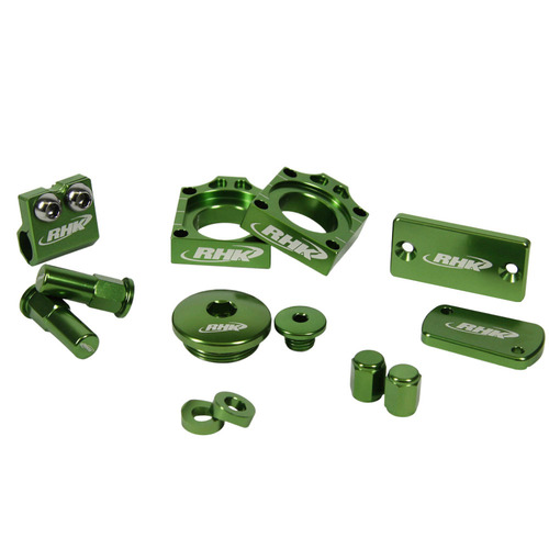 Kawasaki KX125 2003-2008 RHK Green Bling Kit Anodised Aluminium