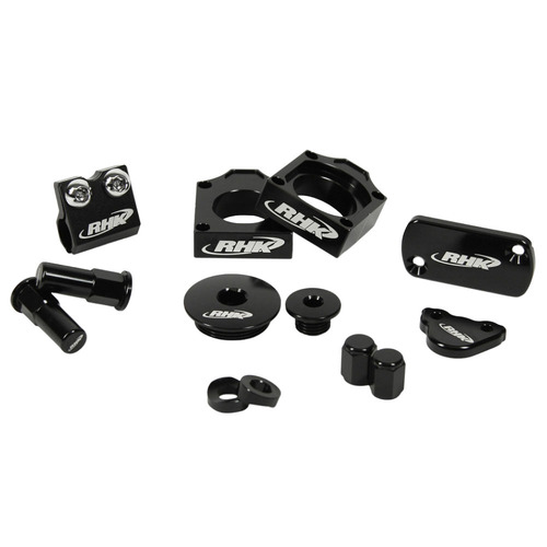 Kawasaki KX250F 2024 RHK Black Bling Kit Anodised Aluminium Axle Blocks Etc
