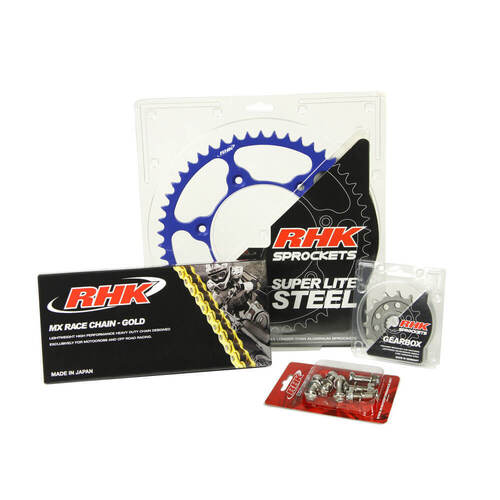 KTM 350 EXC-F 2021-2024 RHK 15/48 Gold MX Chain & Blue Super Lite Steel Sprocket Kit