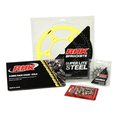 For Suzuki RM-Z250 2007-2012 14T/50T RHK O-Ring Chain & Yellow Steel Sprocket Kit 