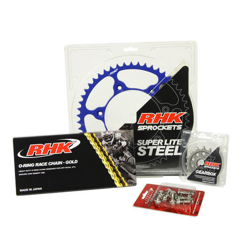 KTM 350 EXC-F 2021-2024 RHK 15/48 Gold O-Ring Chain & Blue Super Lite Steel Sprocket Kit