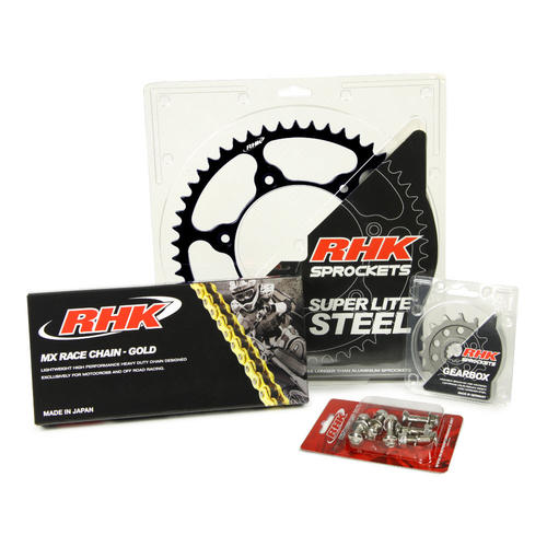 KTM 125 SX 1995 - 2020 13T/48T RHK MX Chain & Black Steel Sprocket Kit 
