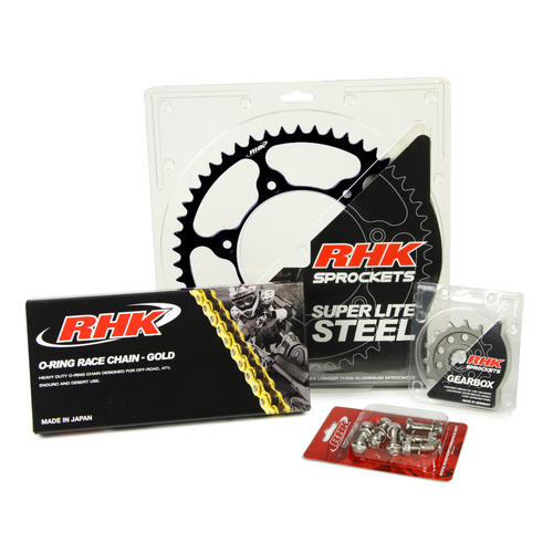 KTM 500 EXC-F 2012 - 2020 13T/48T RHK O-Ring Chain & Black Steel Sprocket Kit 