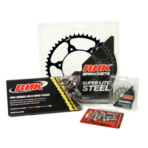 KTM 300 EXC 1995 - 2020 13T/48T RHK X-Ring Chain & Black Steel Sprocket Kit 