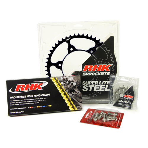 For Suzuki RM250 1980-2012 15T/50T RHK X-Ring Chain & Black Steel Sprocket Kit 