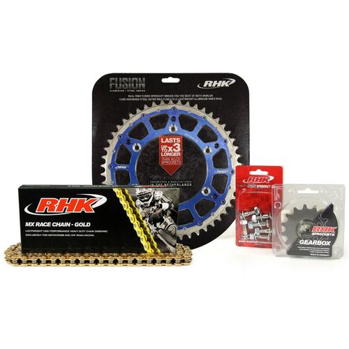 Yamaha YZ426F 2000-2002 13T/52T RHK MX Chain & Blue Fusion Sprocket Kit 
