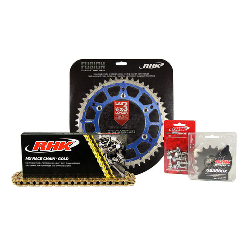 Gas-Gas MC450F 2021-2024 RHK 15/50 Gold MX Chain & Blue Fusion Sprocket Kit