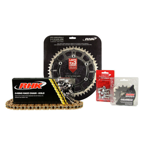 Suzuki DR-Z400E 2021-2023 RHK 14/50 Gold O-Ring Chain & Black Fusion Sprocket Kit