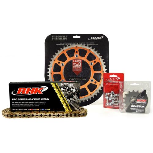 KTM 450 EXC-F 2003-2020 13T/48T RHK X-Ring Chain & Orange Fusion Sprocket Kit 