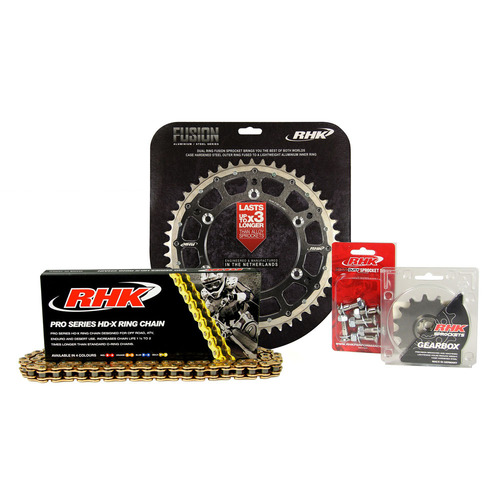 Suzuki DRZ400E 2021-2023 RHK 14/52 Gold HD-X Chain & Black Fusion Sprocket Kit
