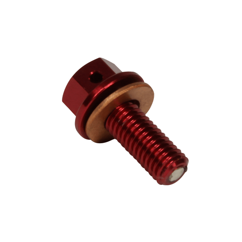 KTM 520 EXC 2000-2002 RHK Red Magnetic Drain Plug Bolt Anodised Aluminium