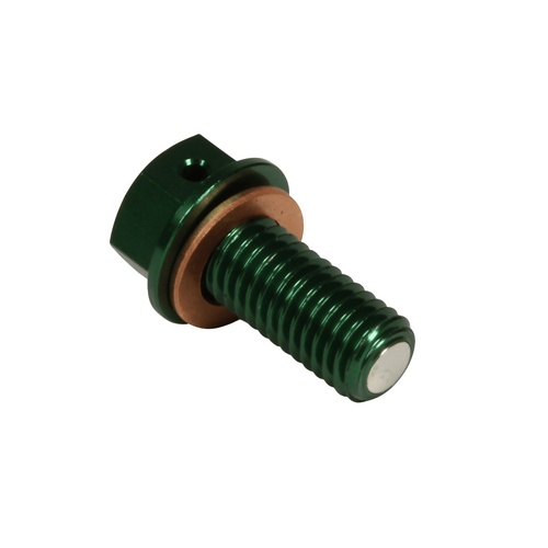 Kawasaki KX250F 2021-2024 RHK Green Magnetic Drain Plug Bolt Anodised Aluminium