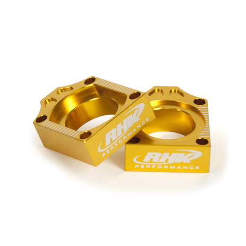 Honda CRF450R 2002-2008 RHK Aluminium Axle Block Gold Anodised Aluminium