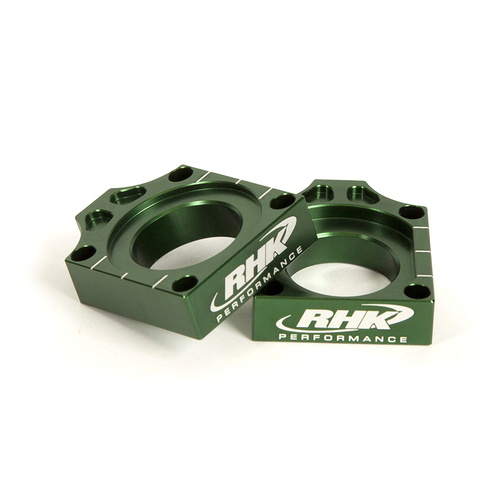 Kawasaki KX125 2003-2008 RHK Aluminium Axle Block Green Anodised Aluminium
